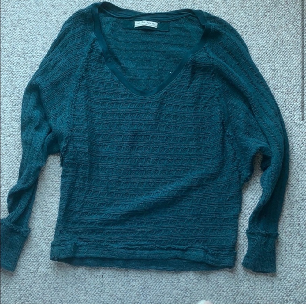 Free People we the free knit oversized teal sweater